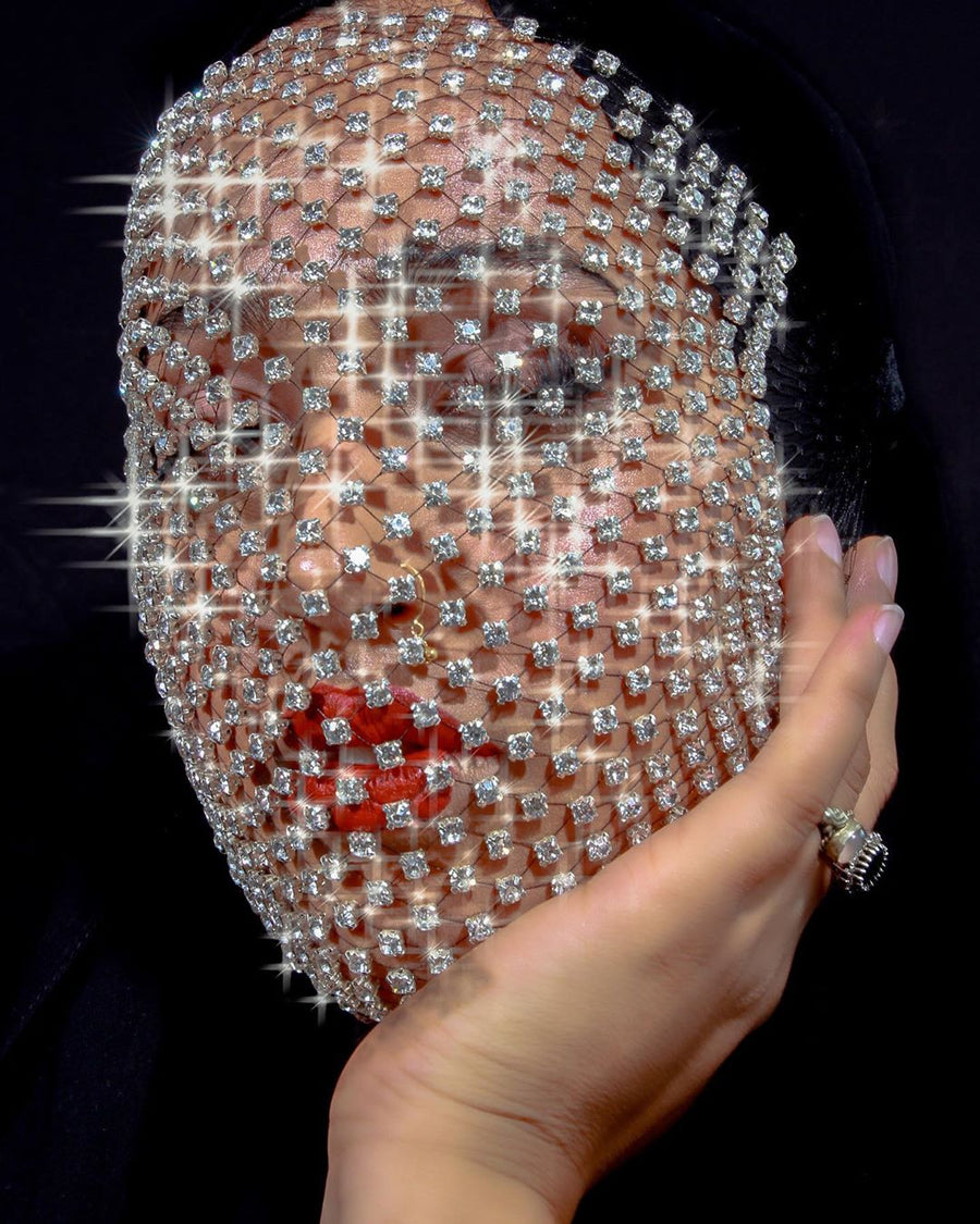 Diamond Face Veil / Crystal