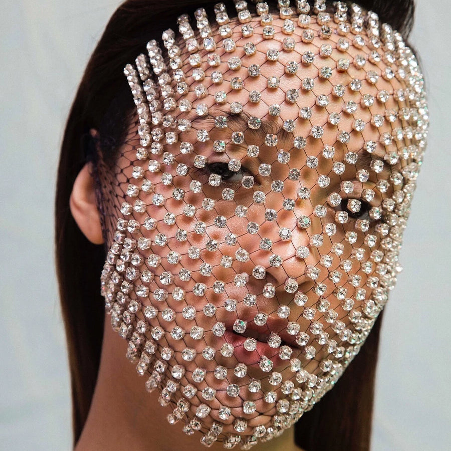 Diamond Face Mask Crystal Sheridan Tjhung Luxury veil full
