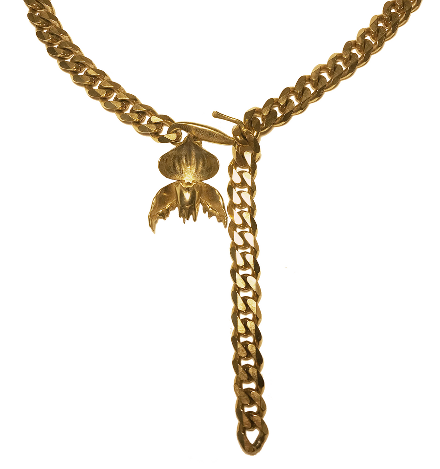 Melting Slipper Orchid - Gold Diamond Curb Chain
