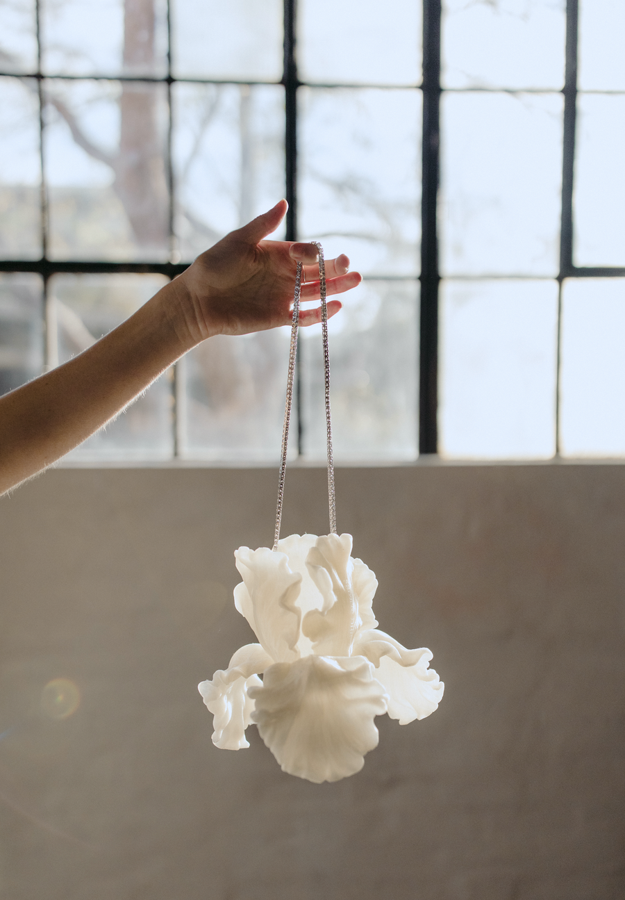 White flower purse best sale